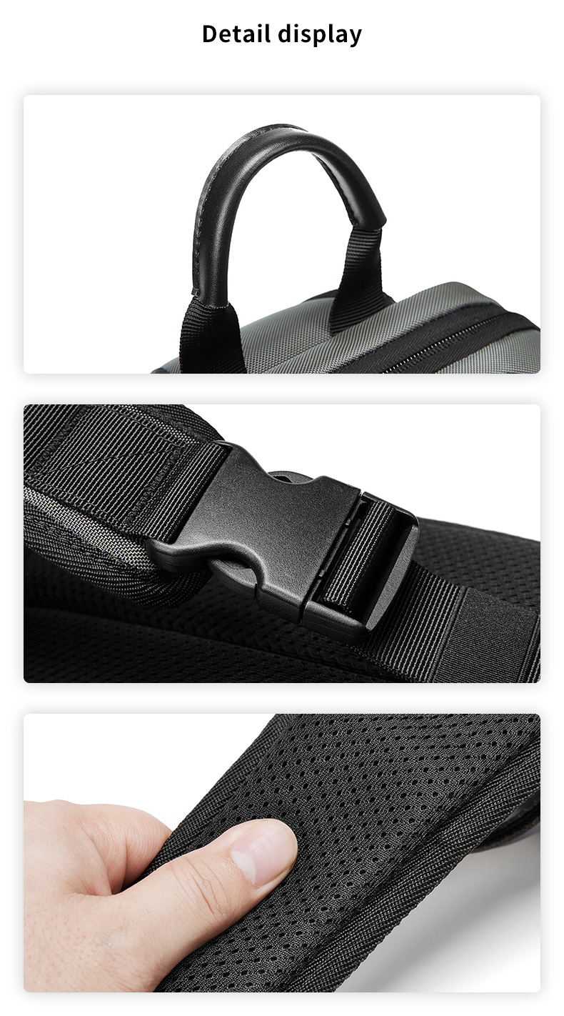 High Capacity Waterproof Mens Sling Bag Sports Crossbody Bag Wear Resistance