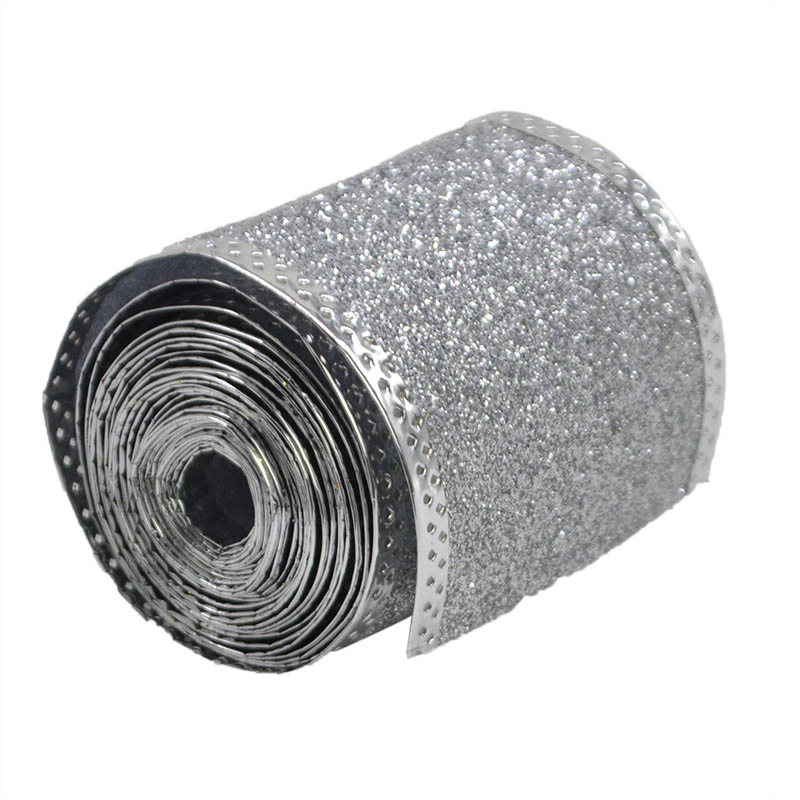 Glitter Ribbon Merry Christmas 5CM Bowknot For Christmas Decoration Metallic Wired Edge Ribbon