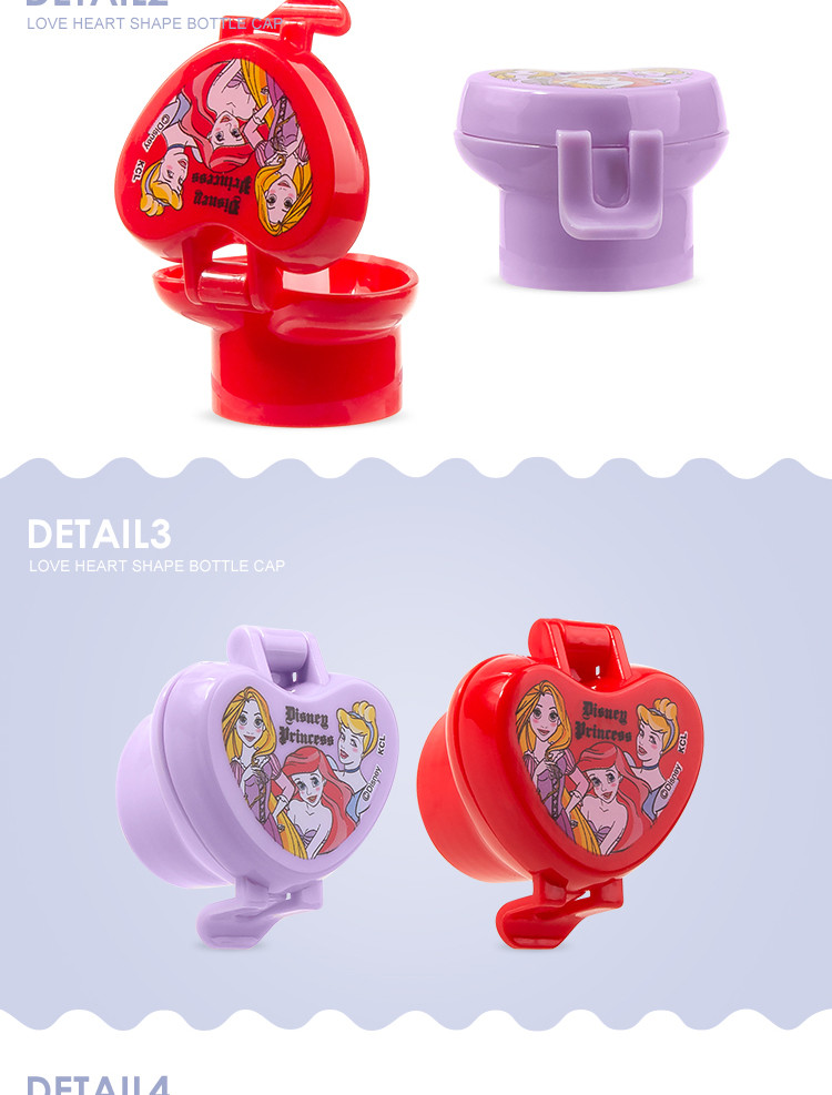 Heart-shaped Cartoon design child resistance cap cute plastic water bottle caps with straw