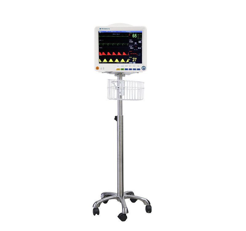 Hospital Monitoring Swivel Stand 12 Inch Vital Signs Patient Monitor Trolley