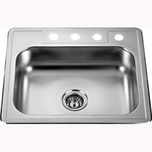 Buy cheap 20 Gauge SS Single Bowl Stainless Steel Kitchen Sink 4 Tap Hole 25x22 Inch product