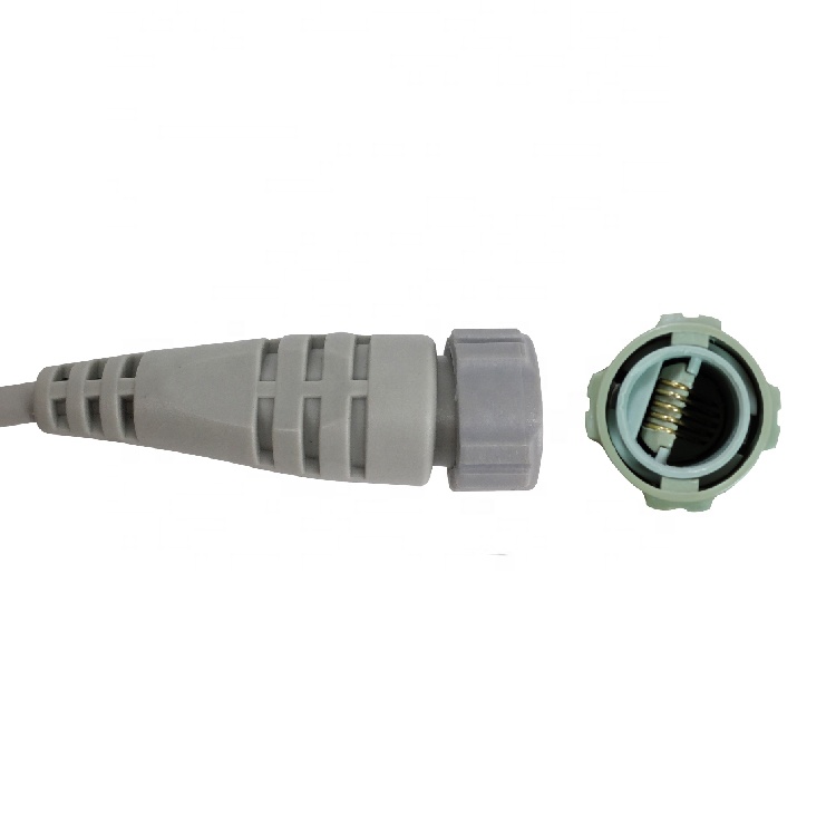 Grey TPU IBP Cable For GE Marquette 7 Pin To Argon transducer