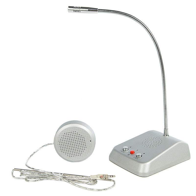 Counter Service Window Intercom System DC 12V Interphone Teller Microphone