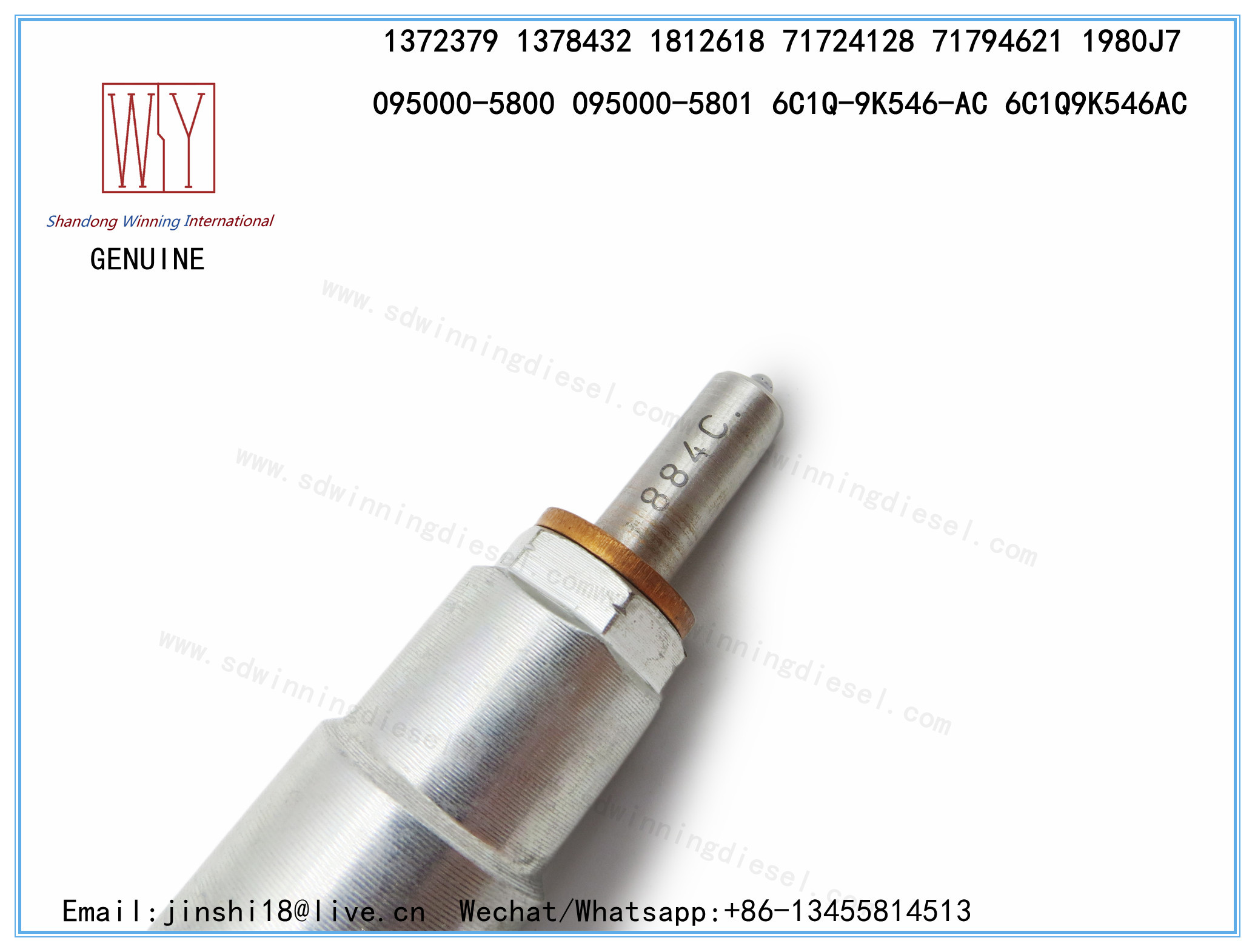 DENSO GENUINE AND BRAND NEW DIESEL FUEL INJECTOR 095000-5800, 095000-5801 FOR TRANSIT 6C1Q-9K546-AC, 6C1Q9K546AC, 137237