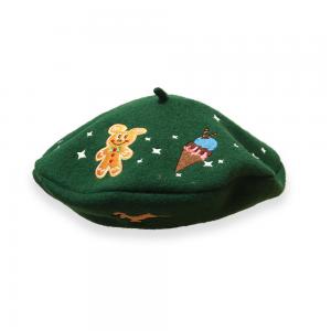 China Embroidery Beret Cap Hat Multi Color Wool Material For Winter on sale