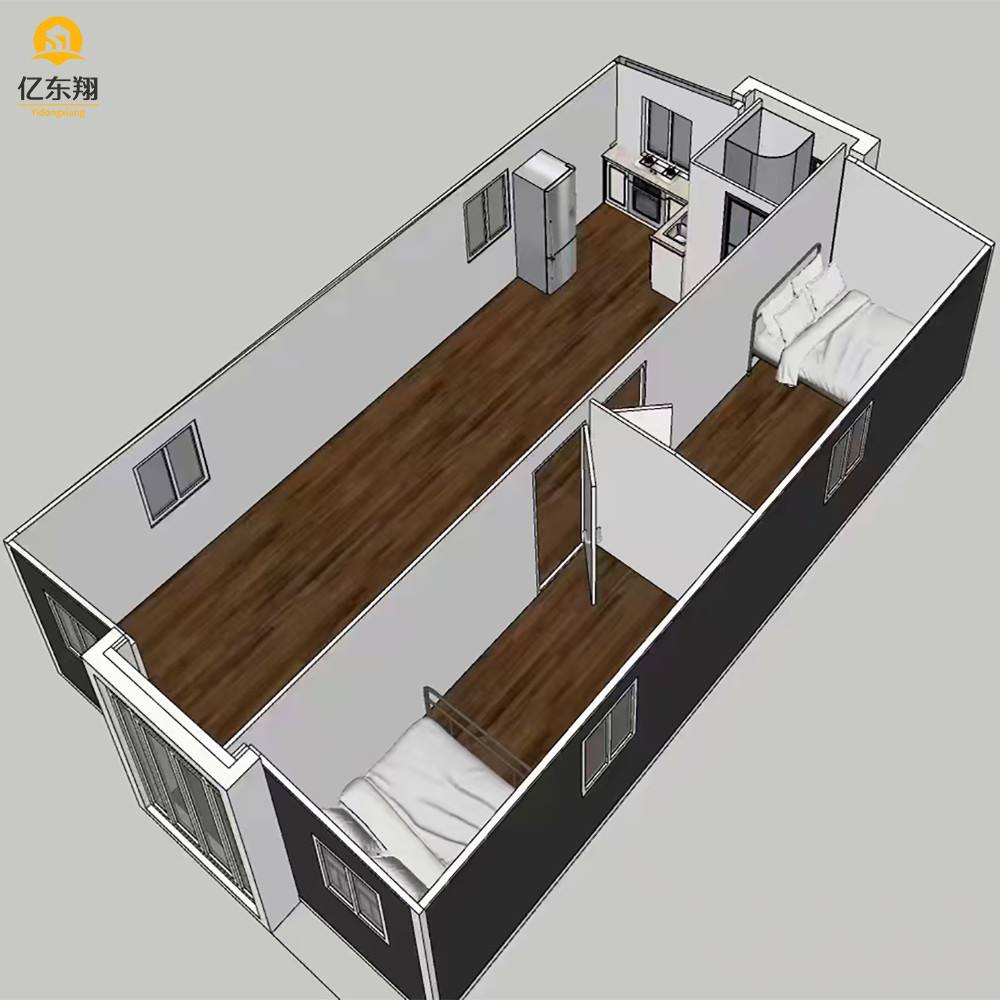 Eco Friendly Prefab Steel Frame House Double Wing Expandable Container House
