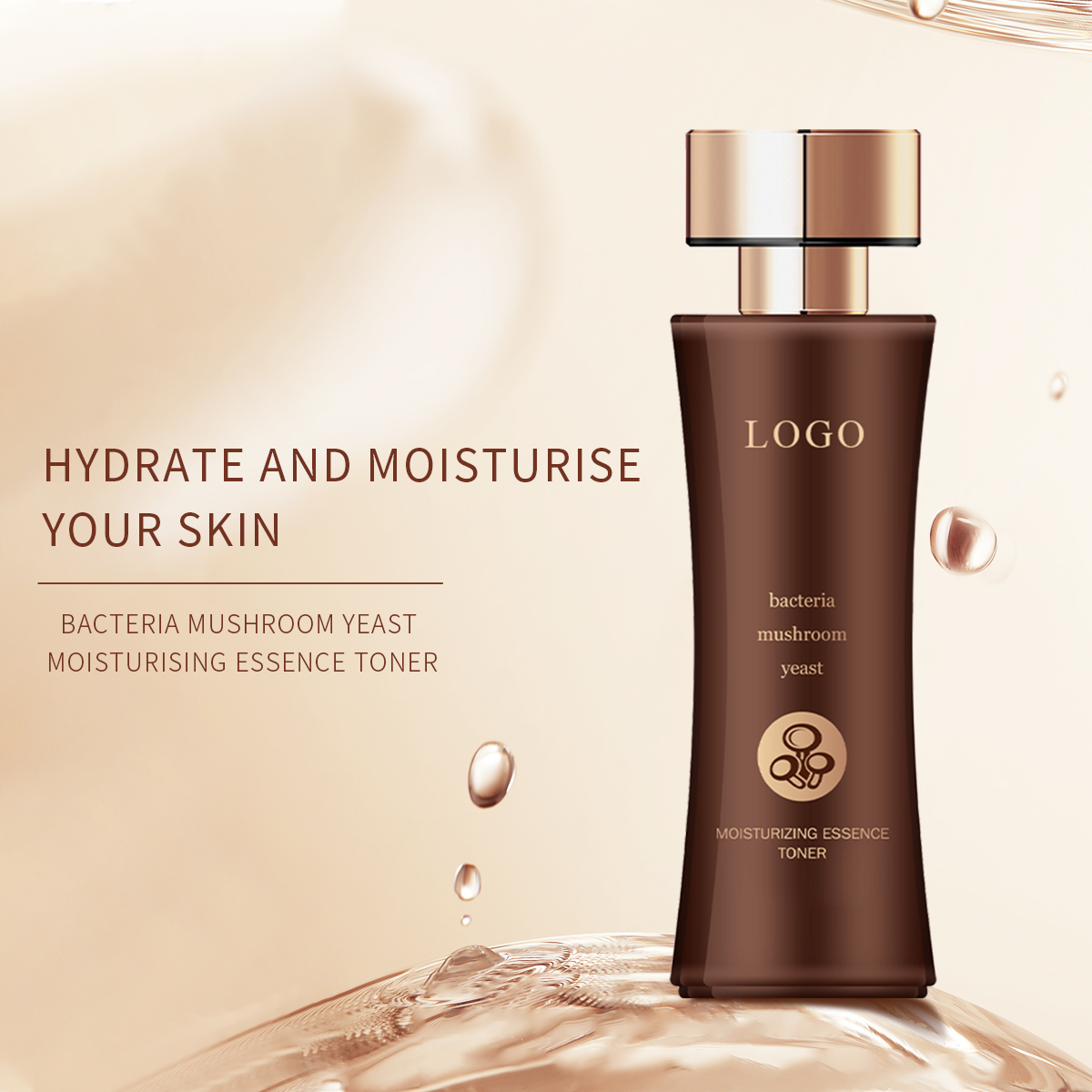 OEM & ODM Facial Care Smoothing Nourishing Mushroom Yeast Moisturizing Essence Lotion for Face