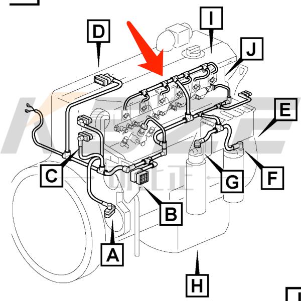 KBZE VOE22243151 22243151 VOLVO D6E ENGINE WIRING HARNESS FOR EC160 EC210 EC235C