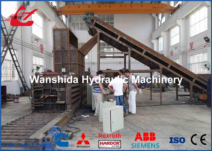 1000KG Bale Waste Paper Balers Horizontal Baling Machine PLC System Controlled