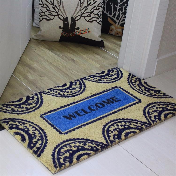 Nature Coco Fiber Printed Coir Entrance Matting , Welcome Home Doormat
