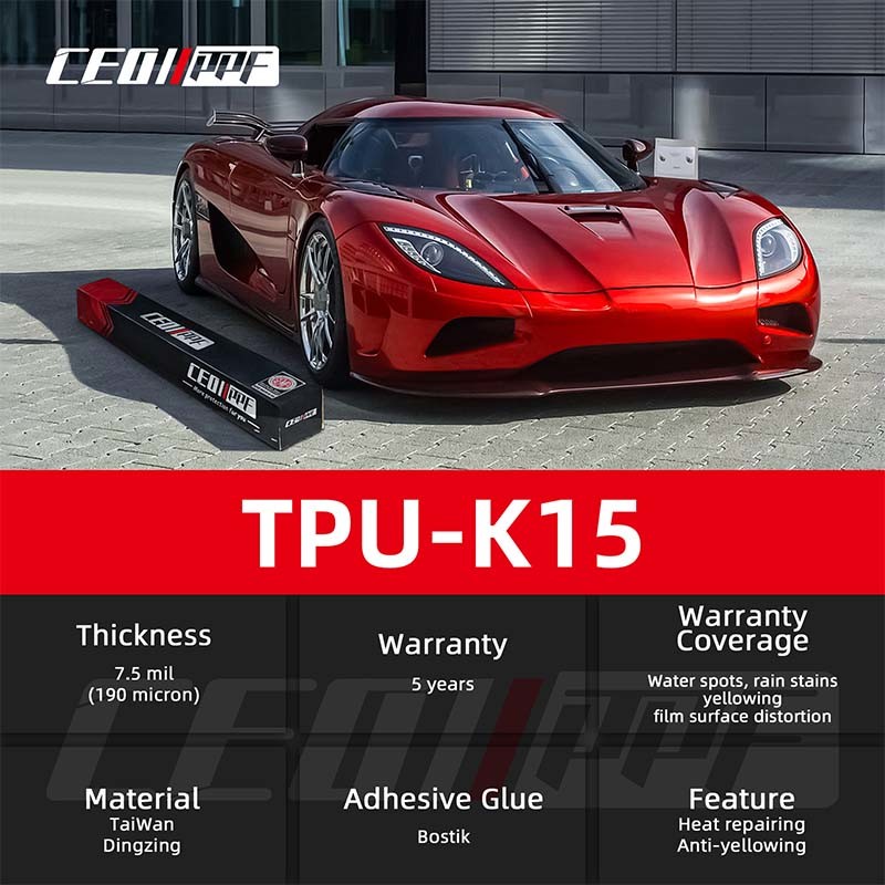Factory Price Whloesales TPU PPF Car Films 1.52*15m Transparent Anti-yellowing Tpufilms Car Paint Protection Film