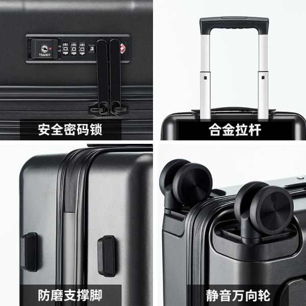 Abrasion-Resistant Multi-Functional Luggage with Soft Handle Combination Lock Wide Opening