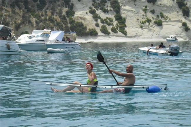 PC Floor Clear Boat Kayaking With Bottom / Surf Ski Kayak For Water Recreation
