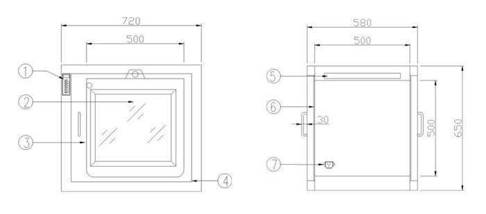 UV Lamp Ss Pass Box Clean Area Double Tempered Glass Windows Type