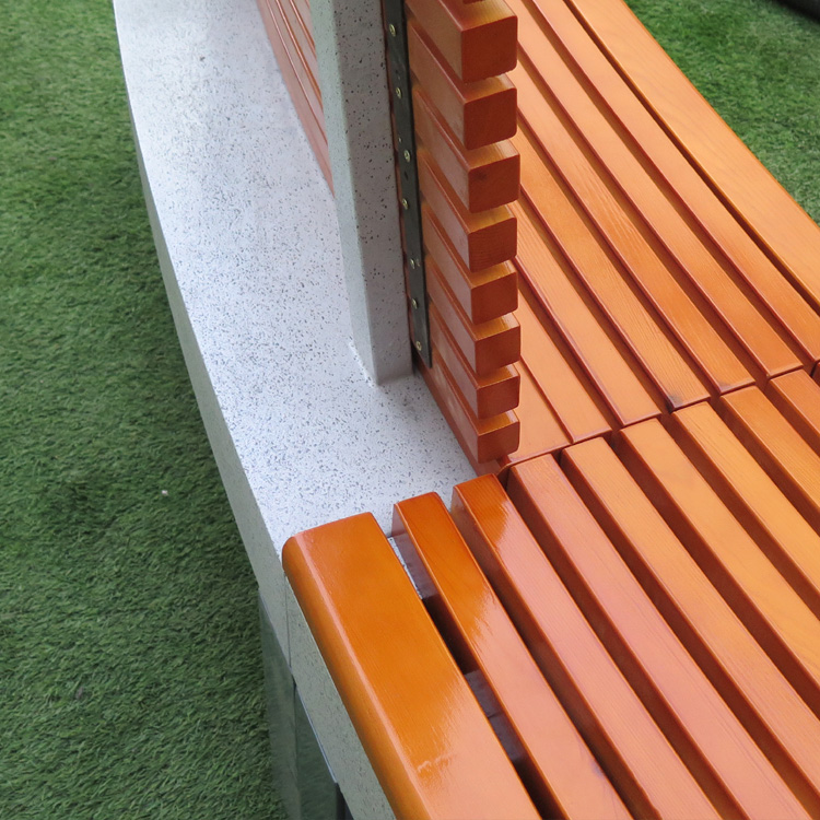 Garden Wooden Stone Bench set with Backrest Stone leg metal Wood Bench Wholesale stone Garden wood bench Wholesale