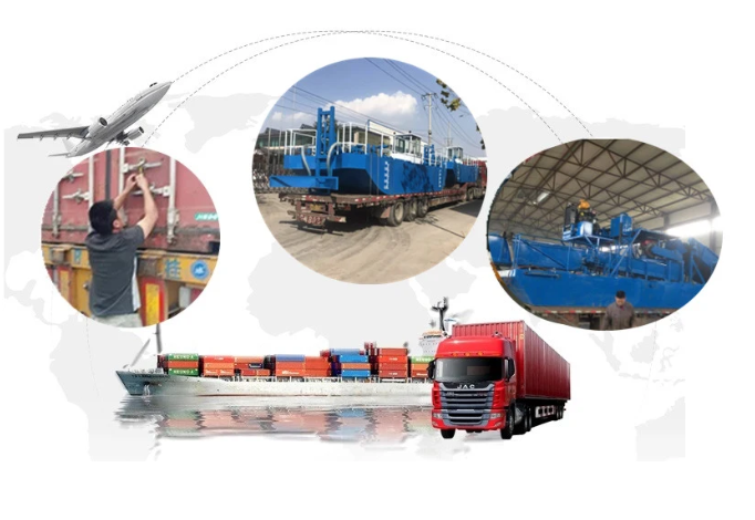 River Clean 1000m2 / Hour Trash Skimmer Machine Weed Dredger