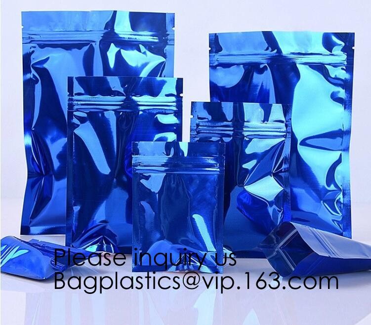 Top zip plastic bag food packaging/ 3 side seal zipper bag/ stand up pouch k bag for meat,pork,beef,sea food pack