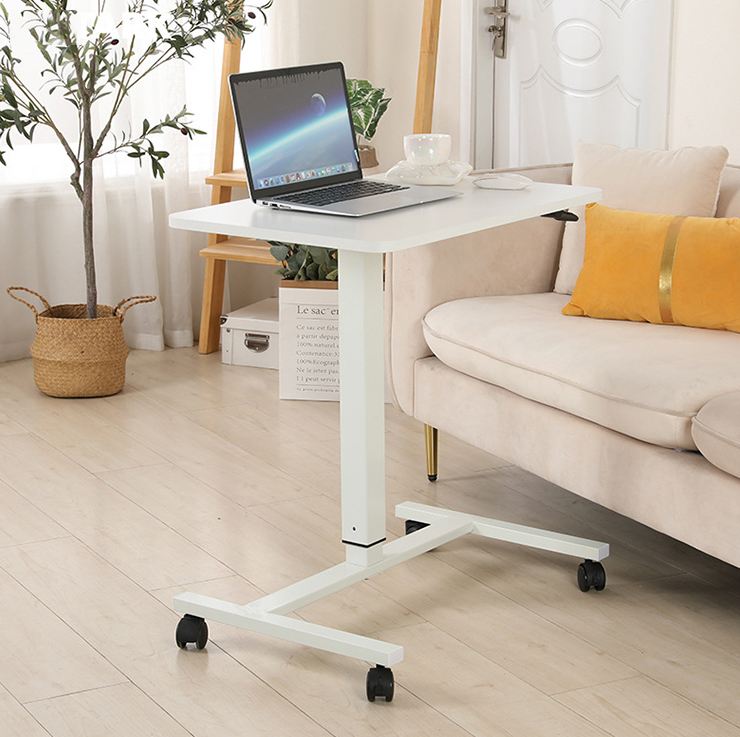 School Office Furniture Modern Design White Wooden Pneumatic Height Desk with Wheels