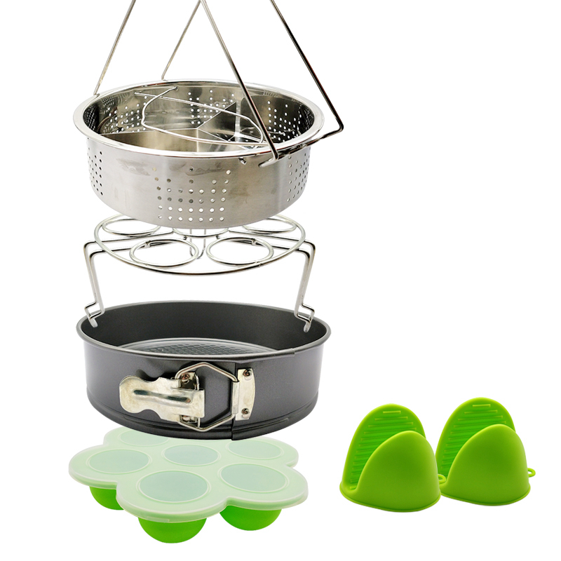 10pcs Various Combination Kitchen Set, Double Boiler Set Pressure Cooker Accessories Basket Pot Disk Holder Silicone Food Clip