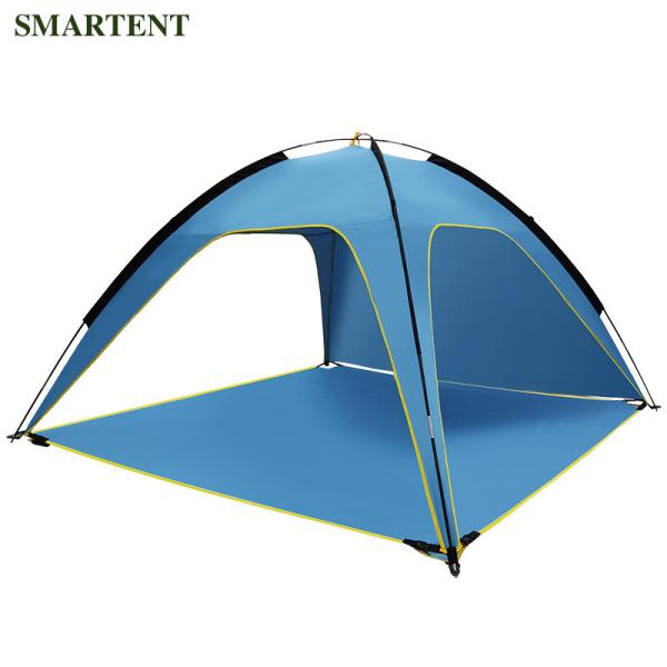 Blue Silver Coated Outdoor Camping Tents 190T Polyester Pop Up Beach Shelter