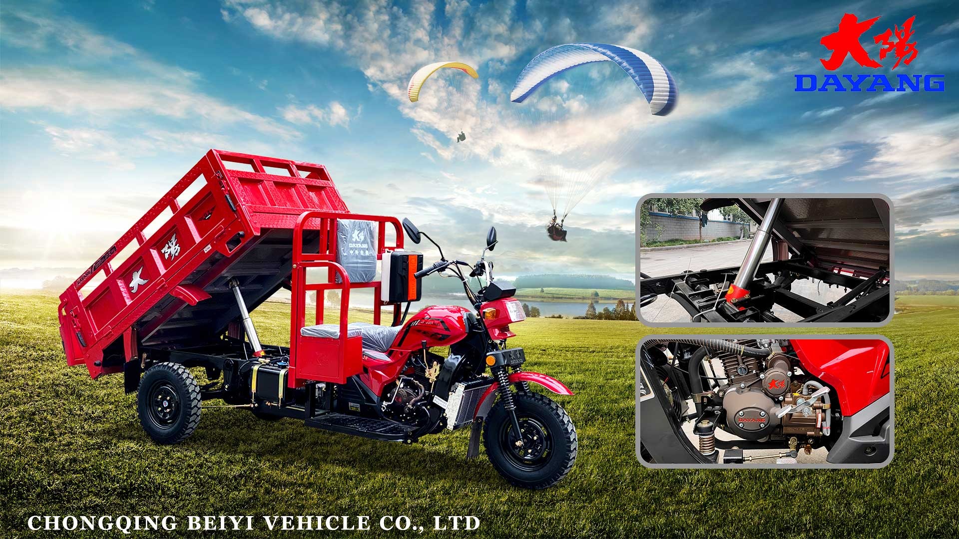 Maximum Speed 50-70Km/h Super Powerful Engine Cargo Tricycle for Adult in South Africa