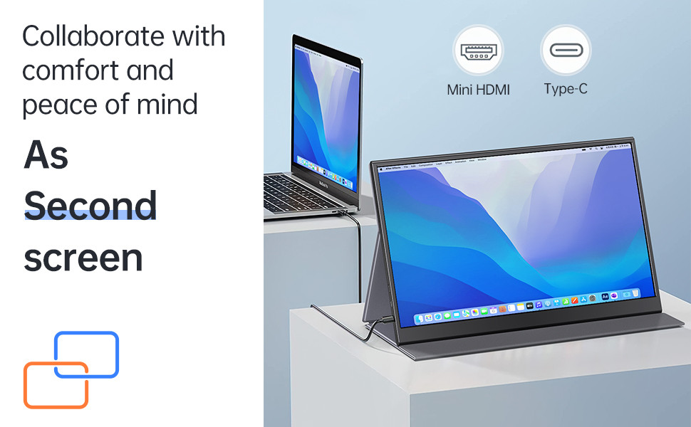 USB C 1080P 100% SRGB IPS 15.6" Portable Extended Monitor Touchscreen With Type C