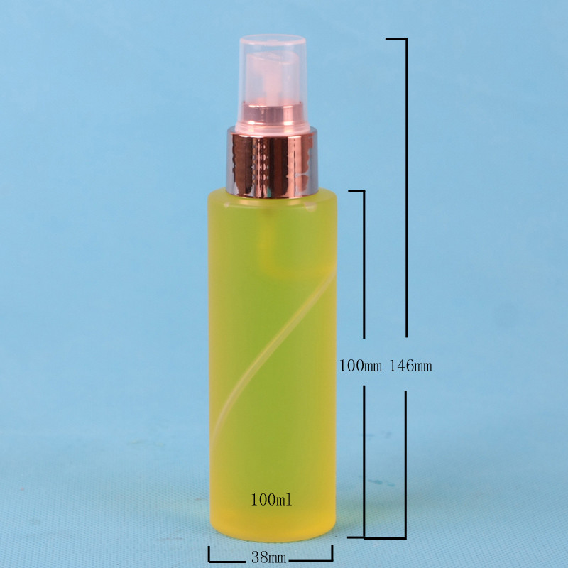 Plastic PET Frosted Cylinder Cosmetic Empty Spray Bottle 100ml