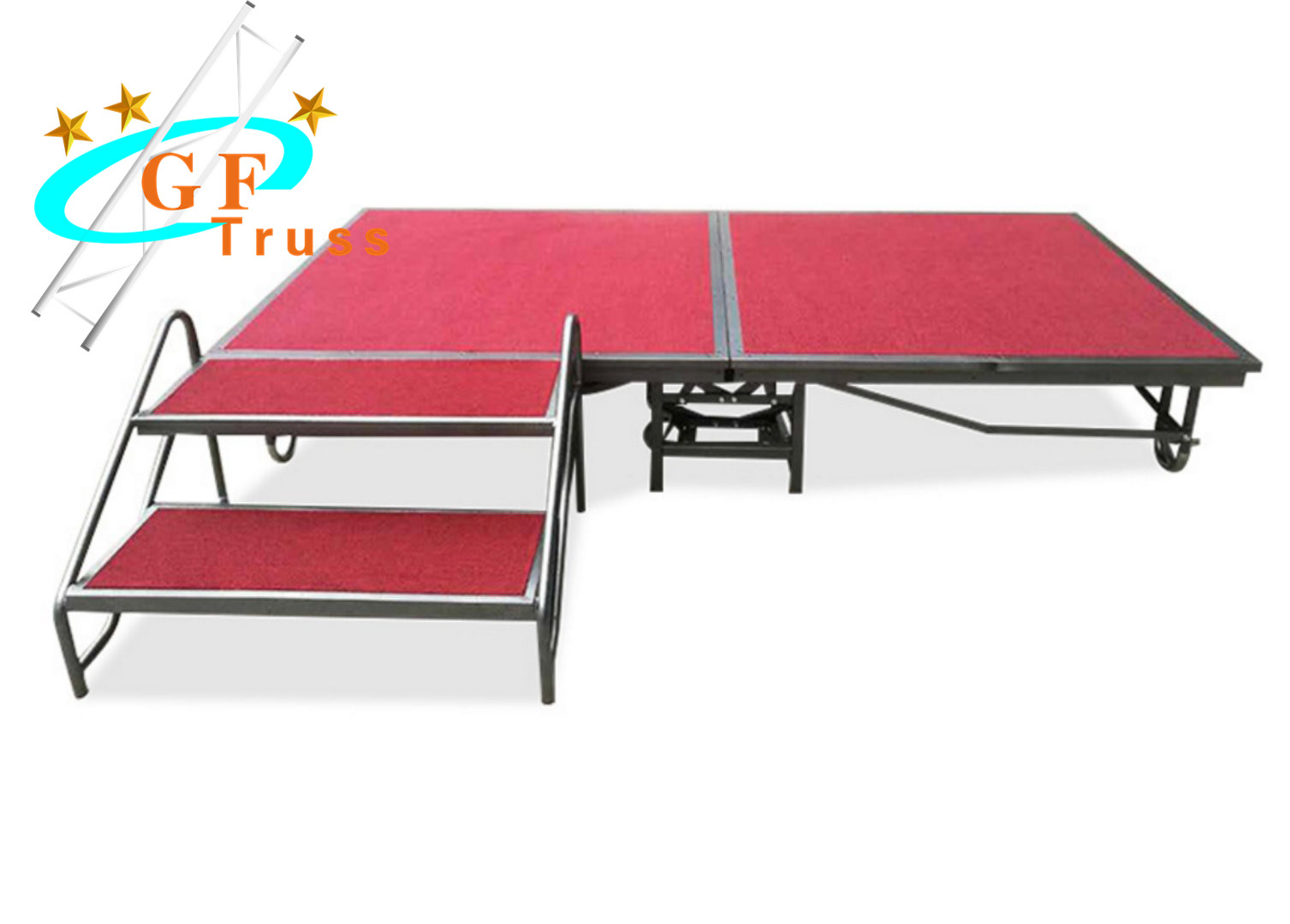 Steel Aluminum Stage Truss Durable Mobile Folding Stage For Roadshow