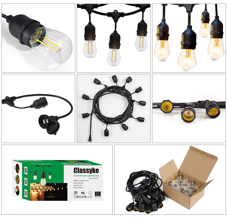 20 Bulbs Battery LED 120V String Light Balls For Outside Garden Patio Party IP65