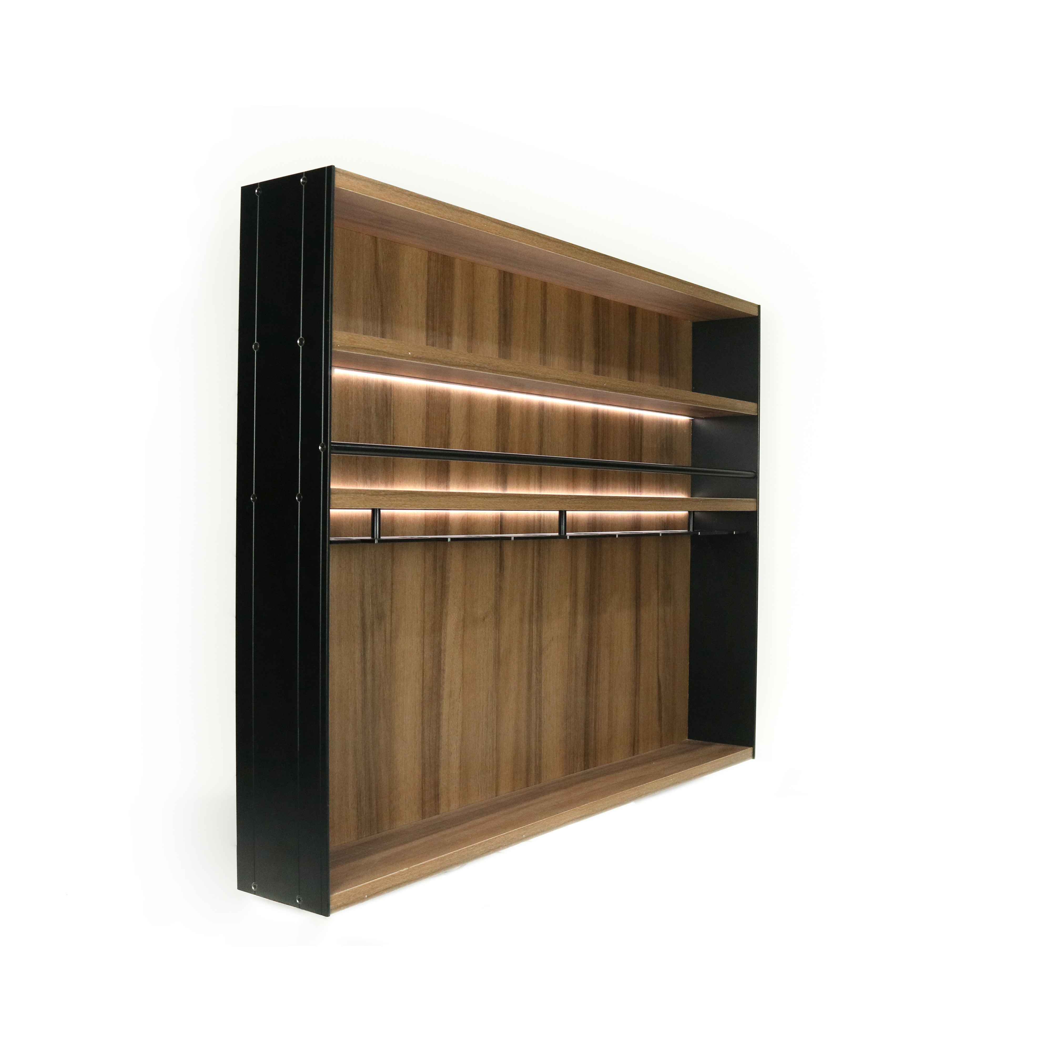 12 Hook Rustic Wall Mounted Kitchen Wood Rack 60X60X50cm