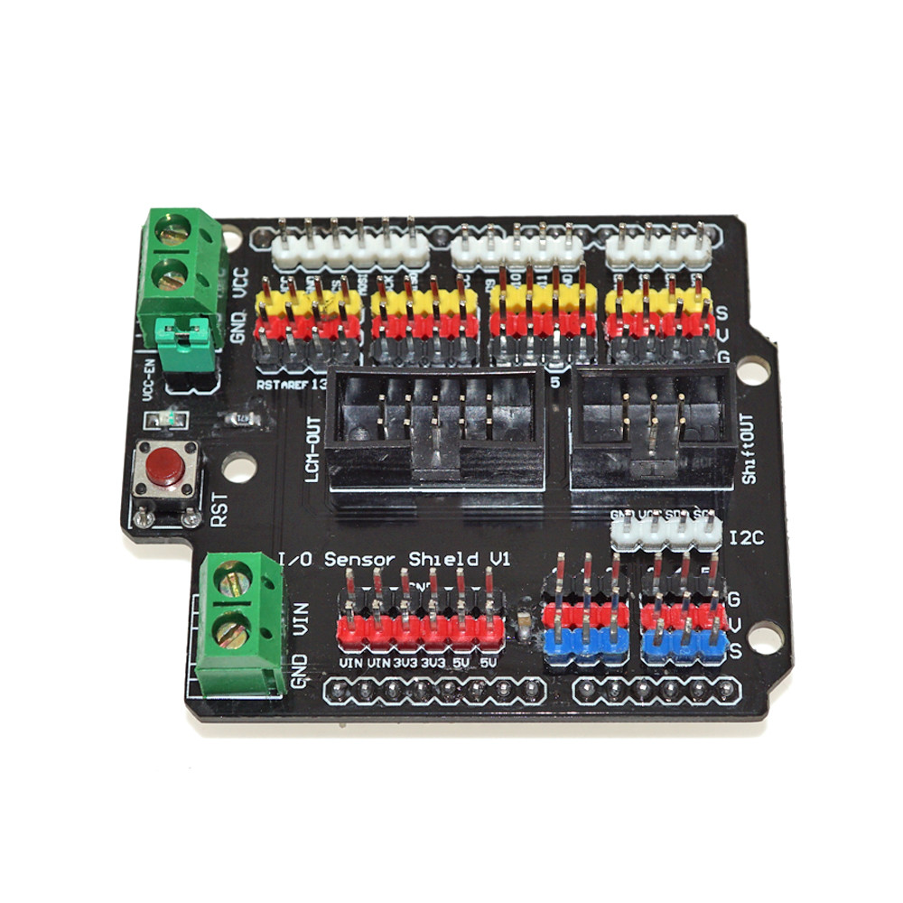 Factory Outlet DC 3.3V IO Sensor Shield V1 14 Digital Interfaces SD Card Expansion For Arduino