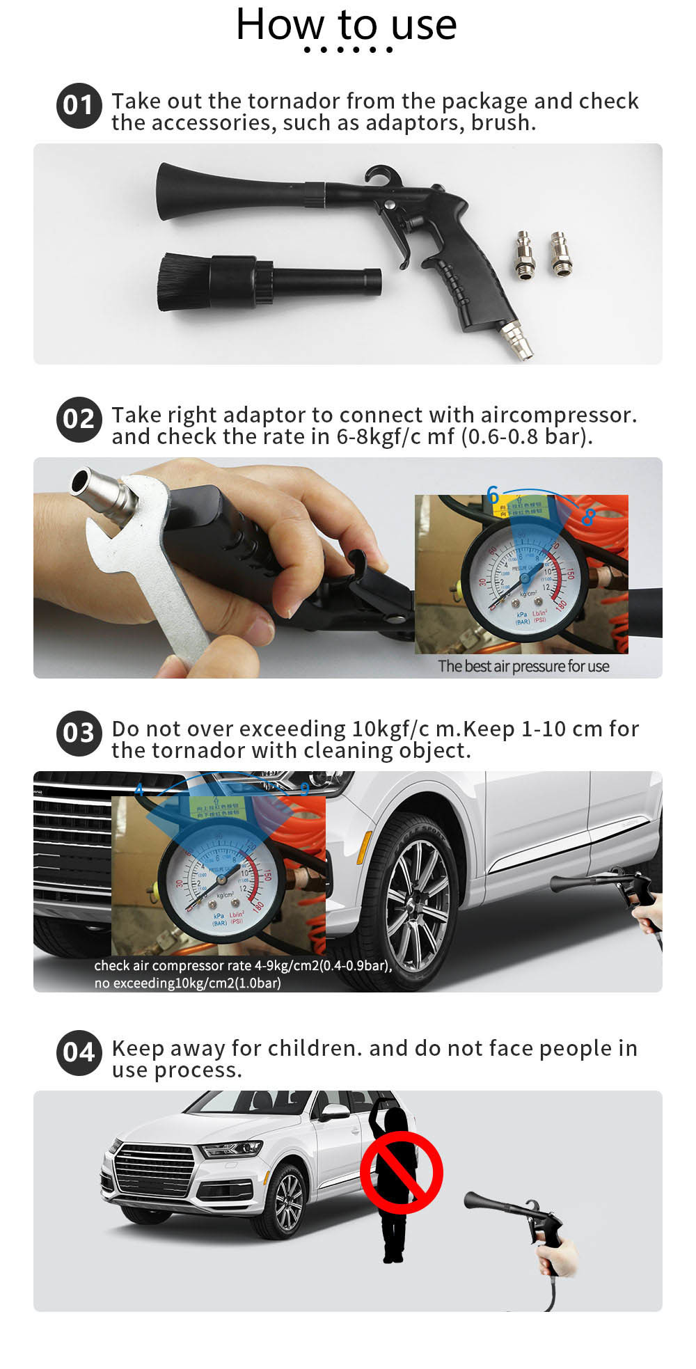 Air Press Car Power Washer For Car Washing Pp Box Packaged BSCI