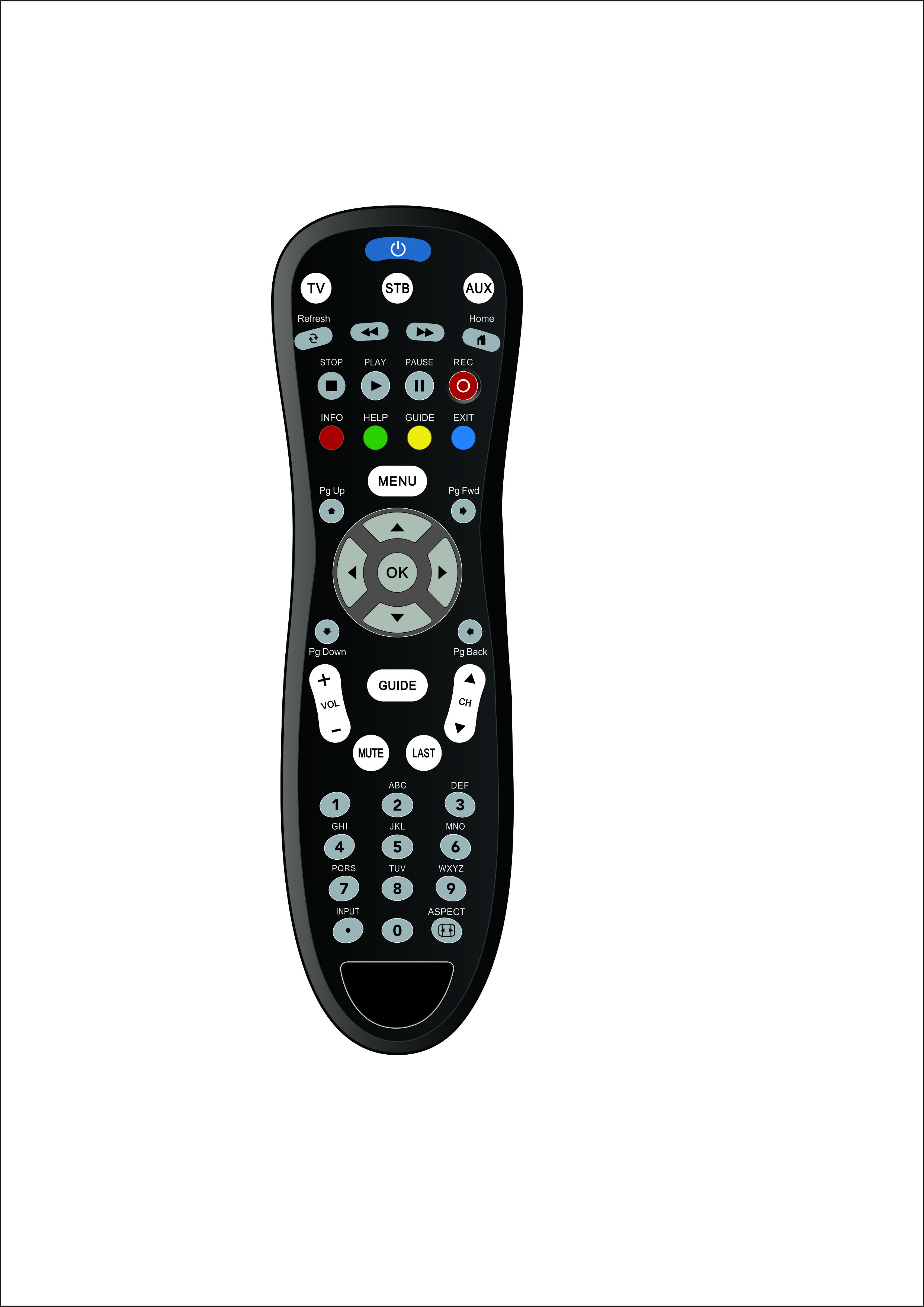 Powerful Multi Manual Language Remote Control For TV Permanent Memory Function