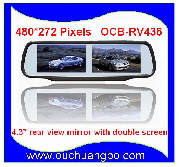 Ouchuangbo 4.3 inch video input Color Rear View Rearview DVD Monitor car mirror