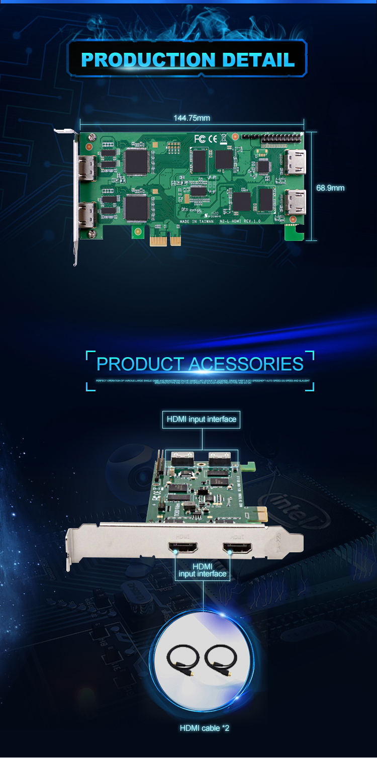 High Definition Video Capture Card With HDMI PCI Express Graphics Card