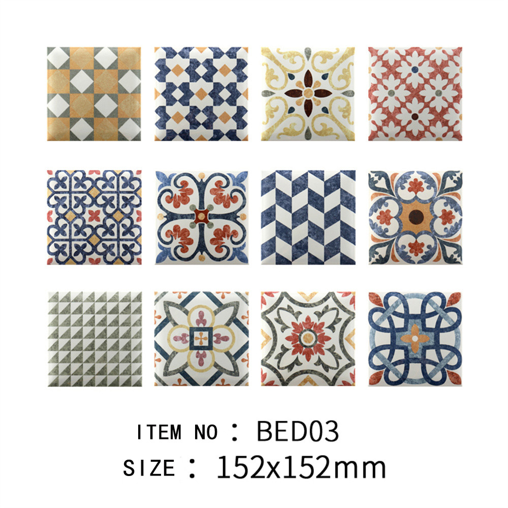 Wall Embellishment,152x152mm Glossy Mixed Indoor Porcelain Wall Tiles For Living Room, Background And Countertop
