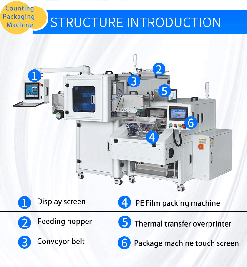 Automatic Counting Packing Machine 8000-10000pcs/min With Accuracy Connector Chip