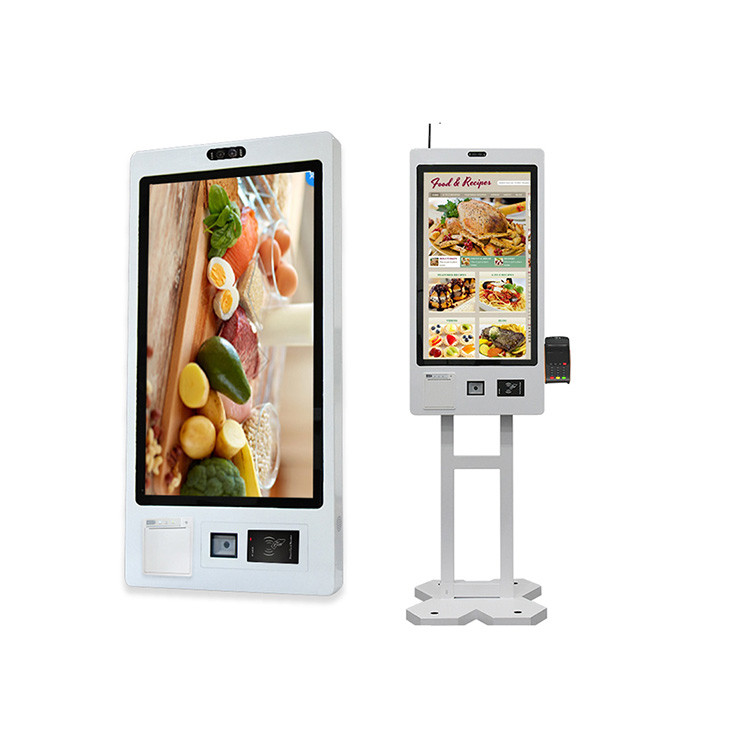 Floor Stand Self Ordering Kiosk With QR And RFID Reader For Secure Transactions