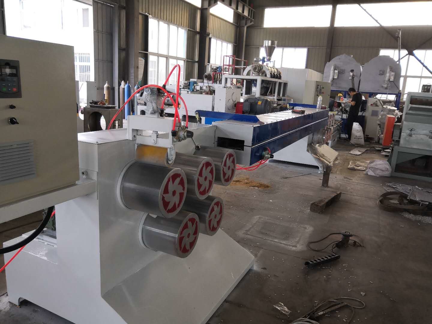 Green Color PP PET Plastic Strap Making Machine 0.6 - 1.5mm Thickness
