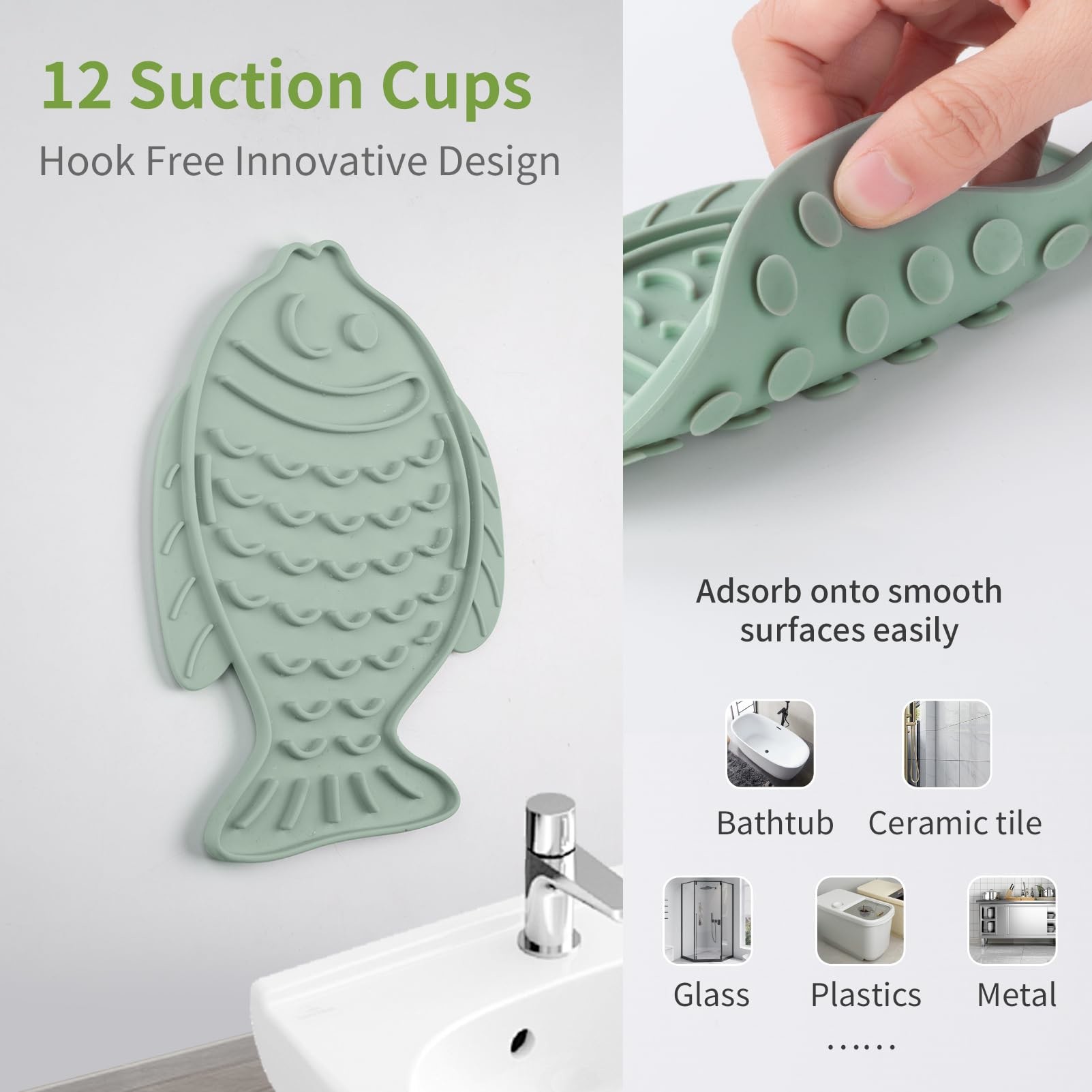 Cat Puzzle Feeder Fish Shape Silicone Lick Treat Mat for Healthy Eating and Licking