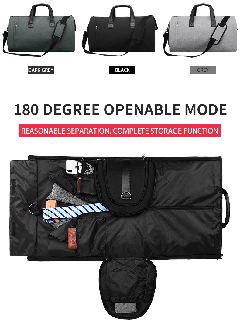Wholesale Multifunction Waterproof men business Travel Duffle Custom logo Foldable Suit Cover Garment Bag