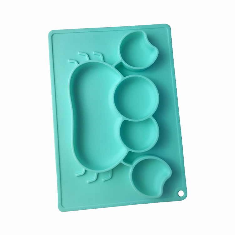 Baby Feeding Suction Bowl Plate With Spoon Customized Crab Shape Bpa