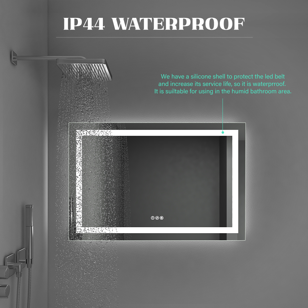 Magnifying LED Clock Display Mirror Light for Custom Design Finishing in Hotel Bathroom