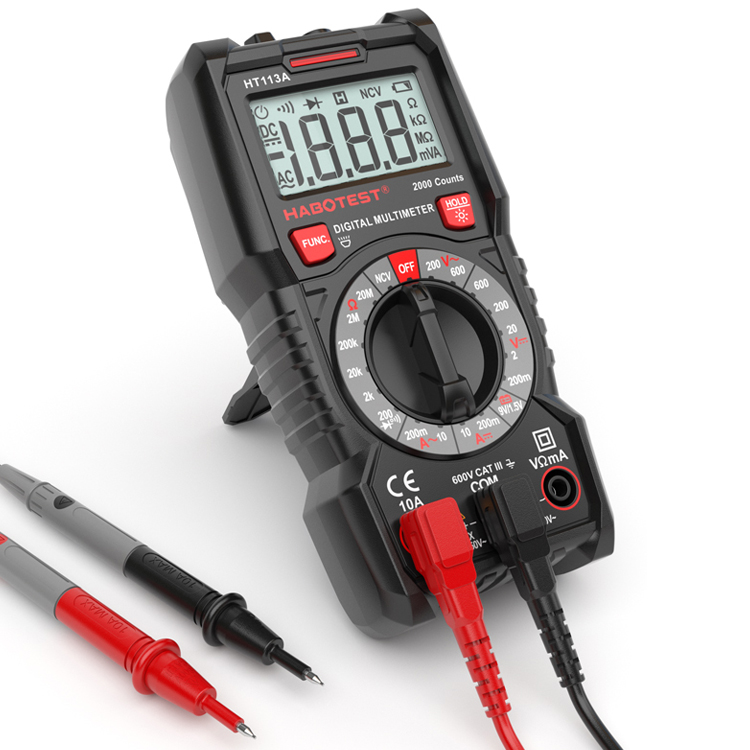 AC DC 600V Electrical Multimeter Tester Manual Range 2000 Counts With Battery Test