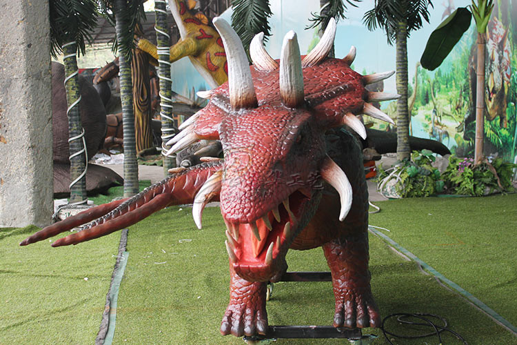 Outdoor Amusement Realistic Animatronic Dinosaur Triceratops For Kids