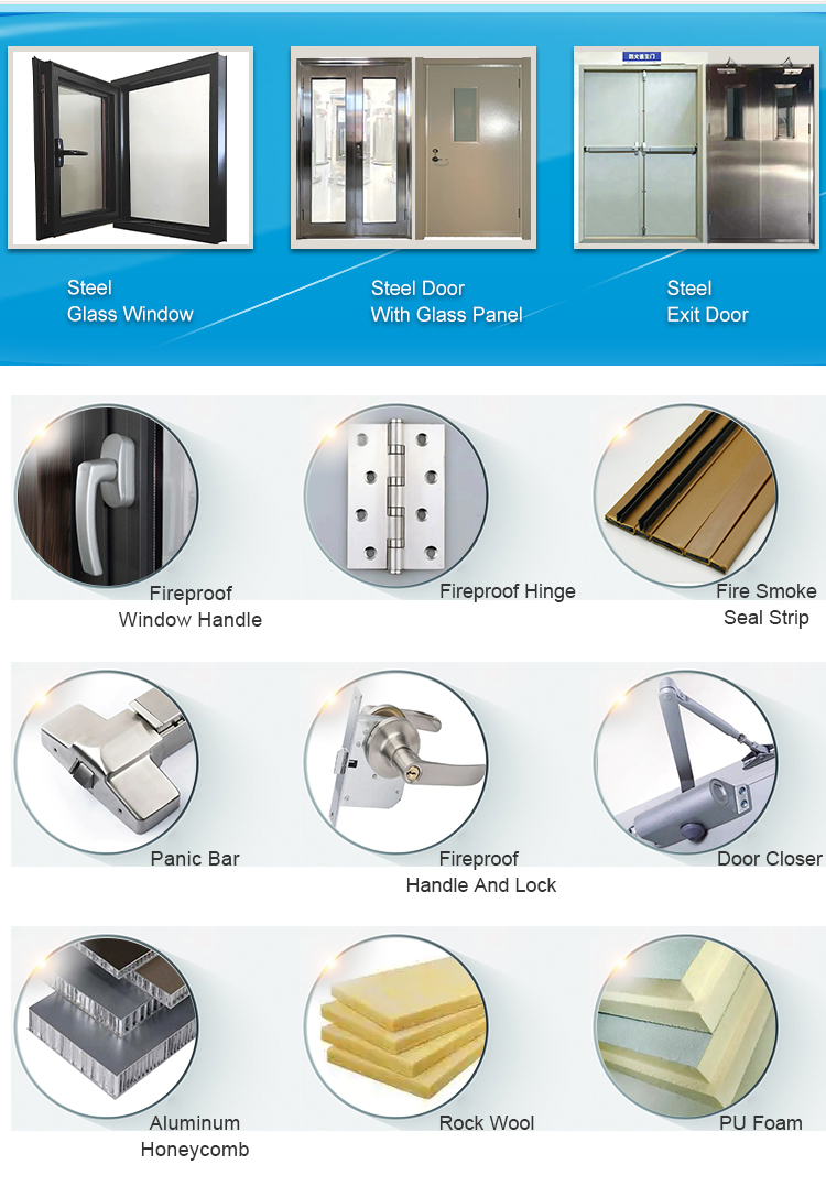 KDSBuilding High Quality Low Price China Supplier Double Glass Single Steel Door Design