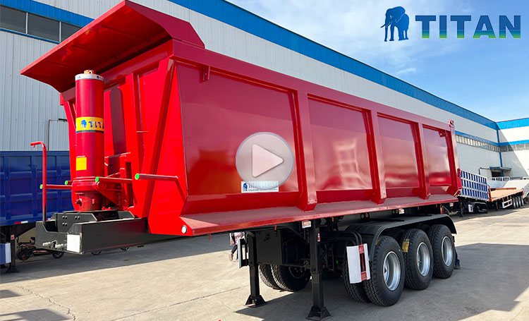 TITAN 35CBM Best 3 Axle End Dump Trailer for Sale