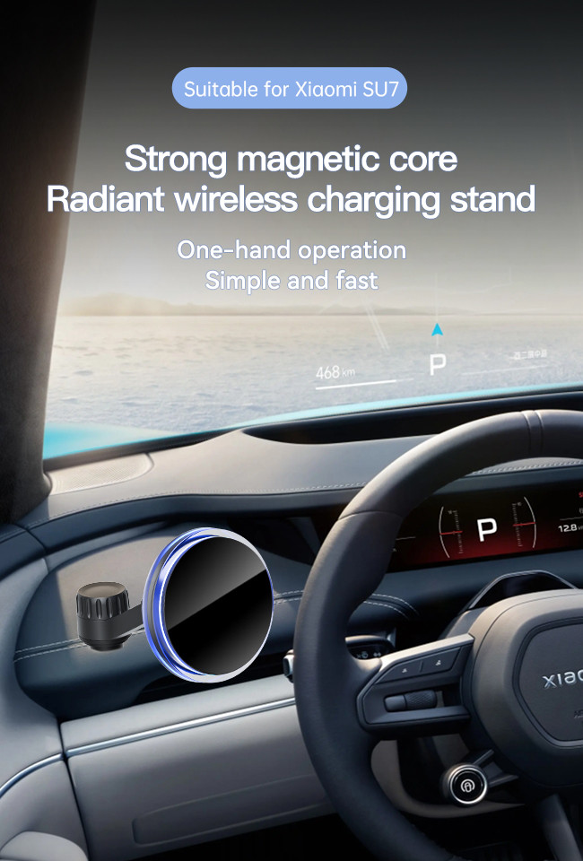 15w Wireless Charger Magnetic Car Mount With Strong Magnetic Attraction And One Hand Operation For Automotive