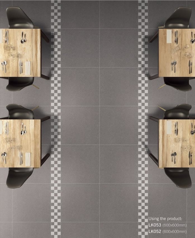 Durable Interior Wall Tile Wear-Resistant 60x60cm Light Gray Floor Porcelain Full Body Tiles For Living Room