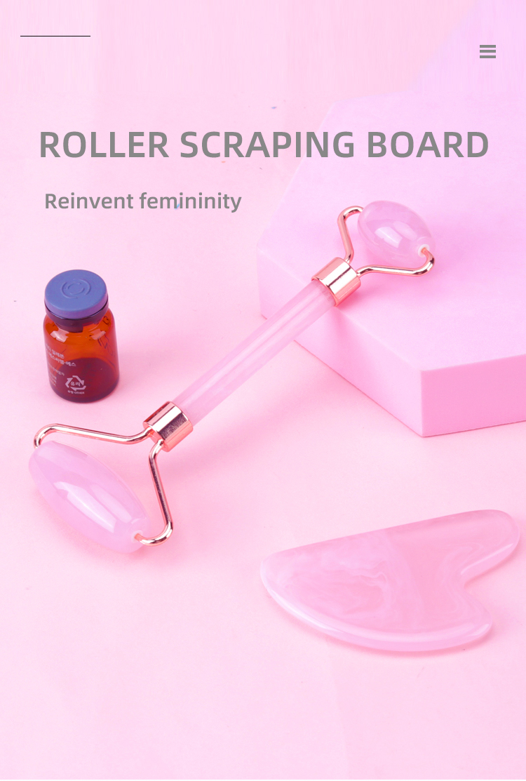 Pink Face Massager Roller , Jade Massager Roller OEM ODM Service